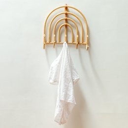 Rattan knagerækker knagebeige beige vægkroge MAKU (2 størrelser)