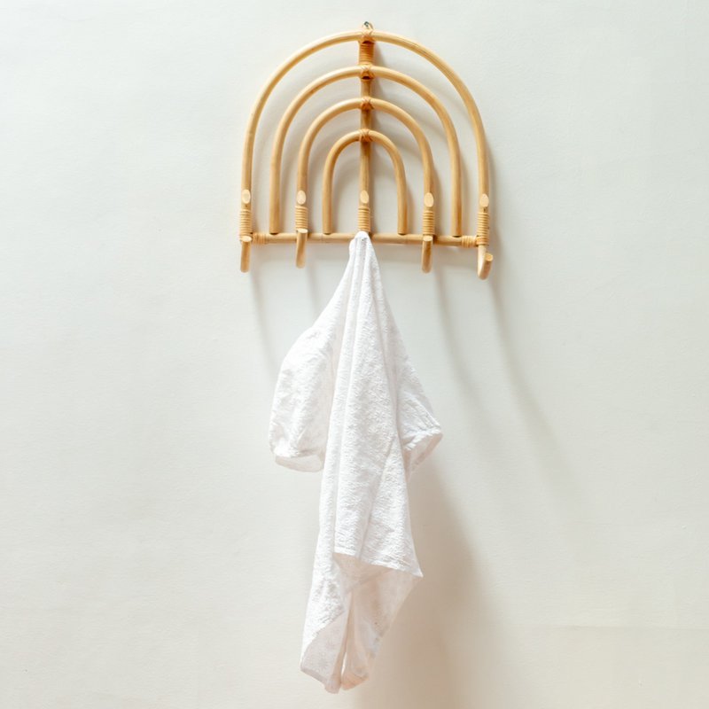 Rattan knagerækker knagebeige beige vægkroge MAKU (2 størrelser)