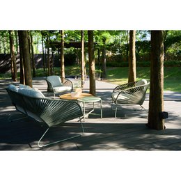 Novella Lounge-Set – Grau/Grün, Stahl