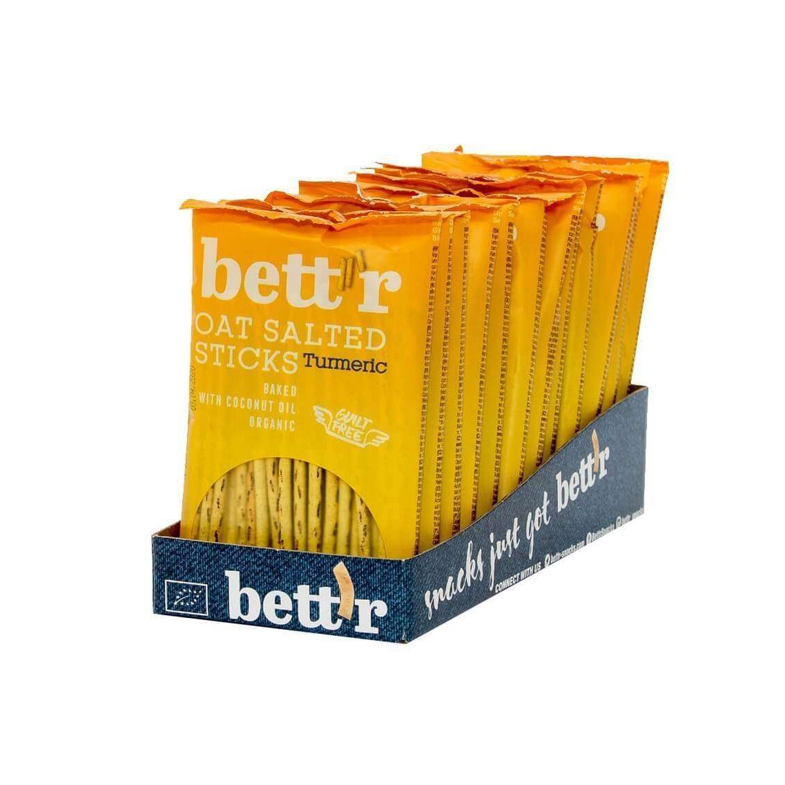 Oat Salted Sticks Turmeric, organic, Bett'r, 50g
