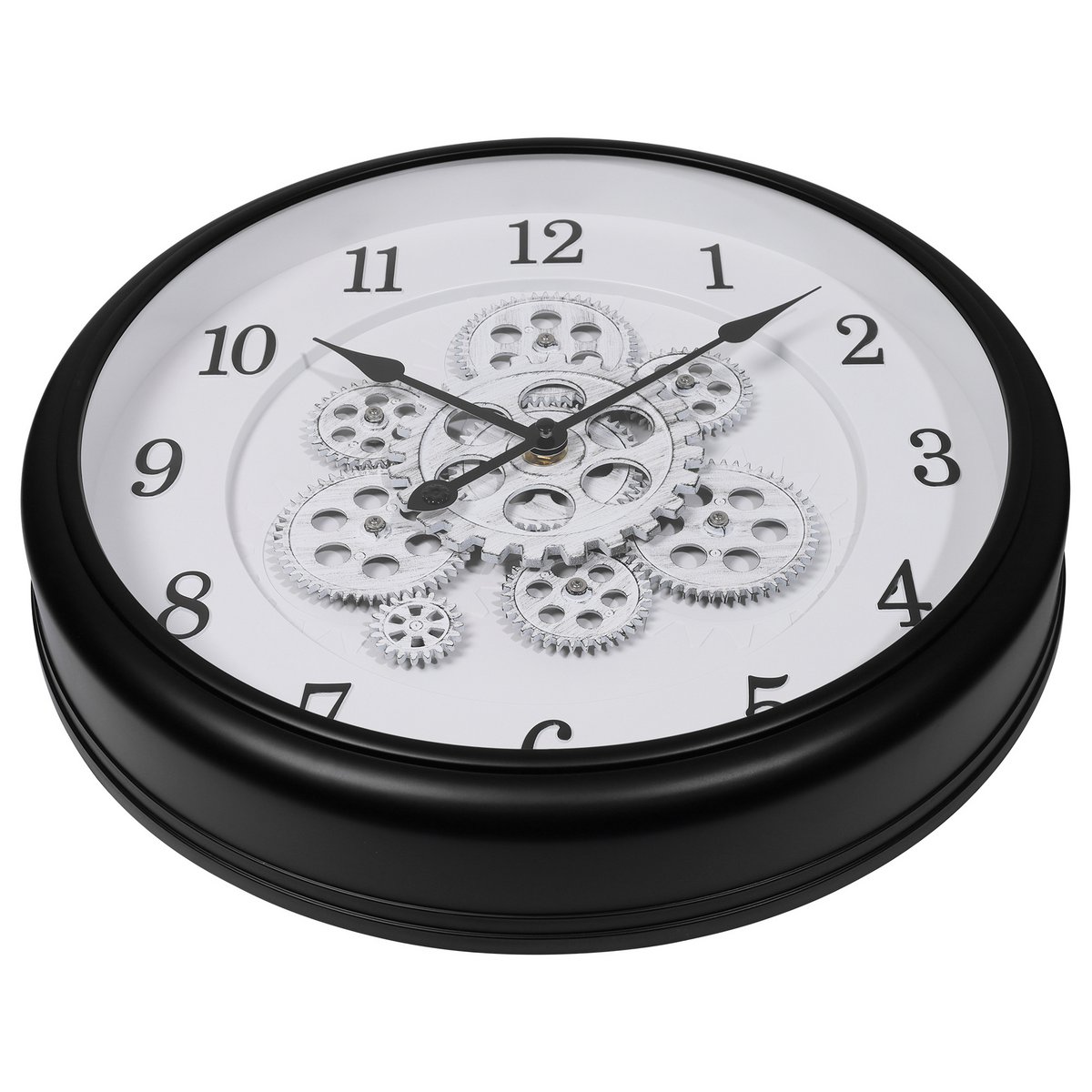 Orologio da parete scheletrato dal look vintage industriale, Ø 40 cm, bianco/nero