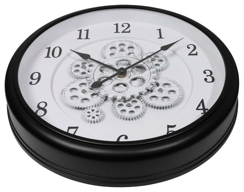 Orologio da parete scheletrato dal look vintage industriale, Ø 40 cm, bianco/nero