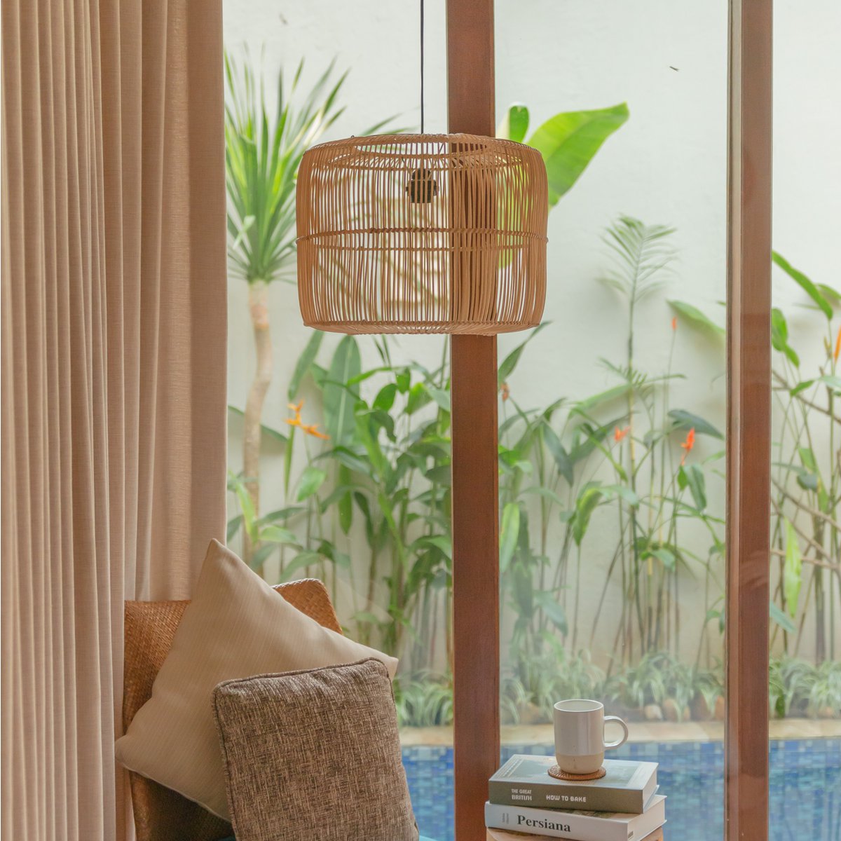 Lampe en rotin | Abat-jour Boho | Suspension LIKU (2 tailles)