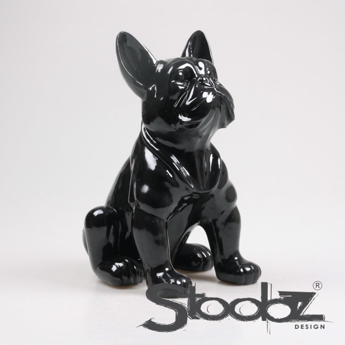 Stoobz Design French Bulldog Statue 24x20x37 cm – Black | Modern Design