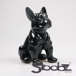 Stoobz Design Französische Bulldogge Statue 24x20x37 cm – Schwarz | Modernes Design