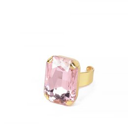 Celeste Gold Plated Ring With Pink Crystal