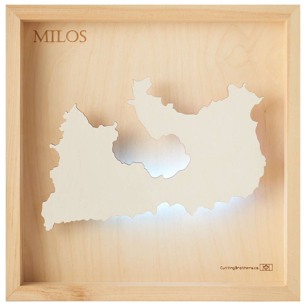 MILOS - MAPA DE LUZ DE ISLA DE MADERA 3D (LED)
