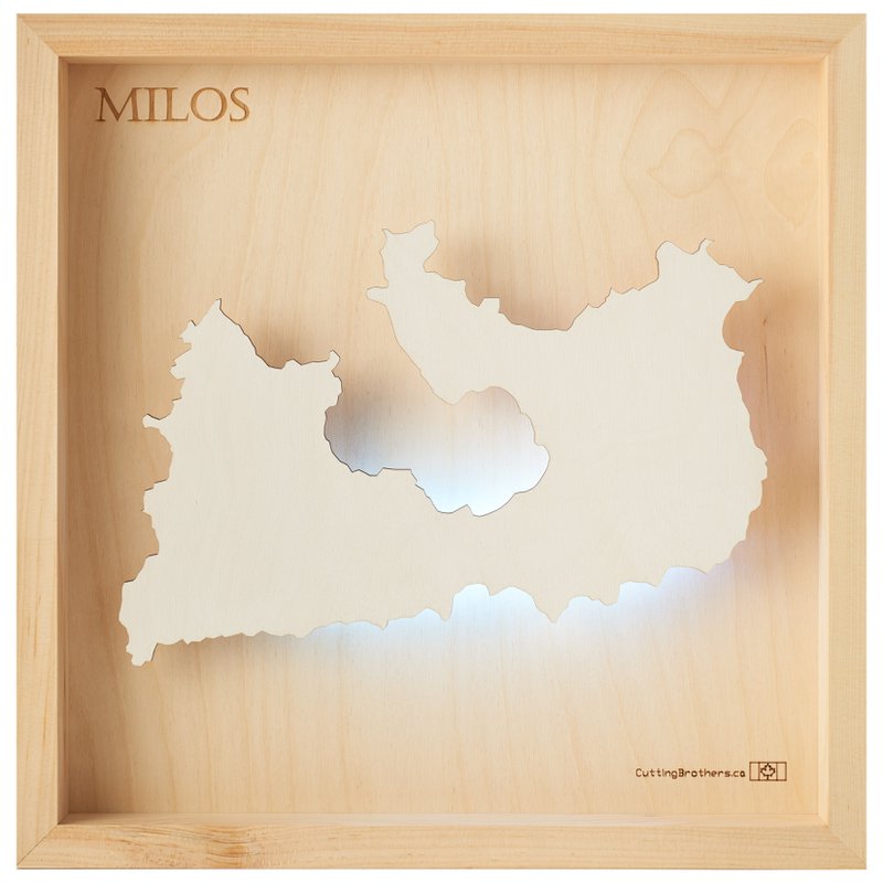 MILOS - MAPA DE LUZ DE ISLA DE MADERA 3D (LED)