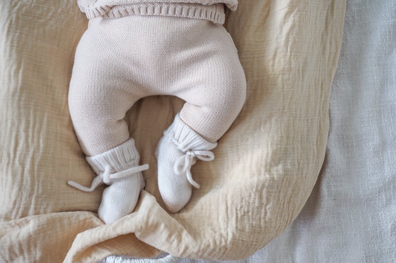 Rosini slippers merino wool - ivory