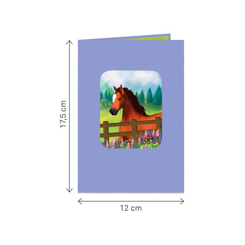 Biglietto pop-up con cavallo