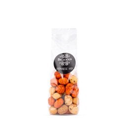 Assorted Japanese-style crackers in a variety of shapes and flavors, including savory and sweet options.