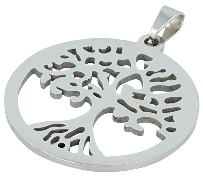 Colgante árbol de la vida de acero inoxidable "Stroko", color plateado