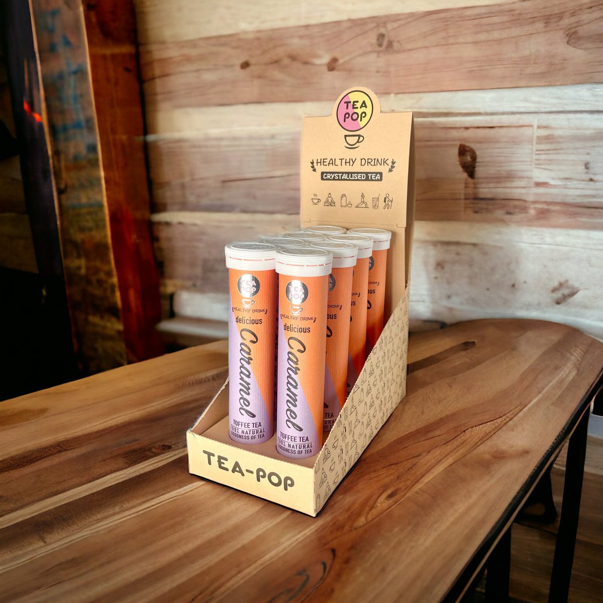 Caramel Tea-Pop, thé gourmand à infusion rapide (plateau de 8 tubes)