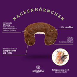 Pluche nekkussen met biologische gierstvulling en ontspannende gezondheidskruiden