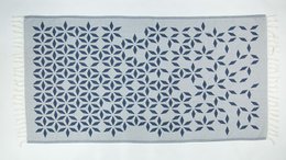 Asciugamano hammam cotone biologico Defne blu acciaio