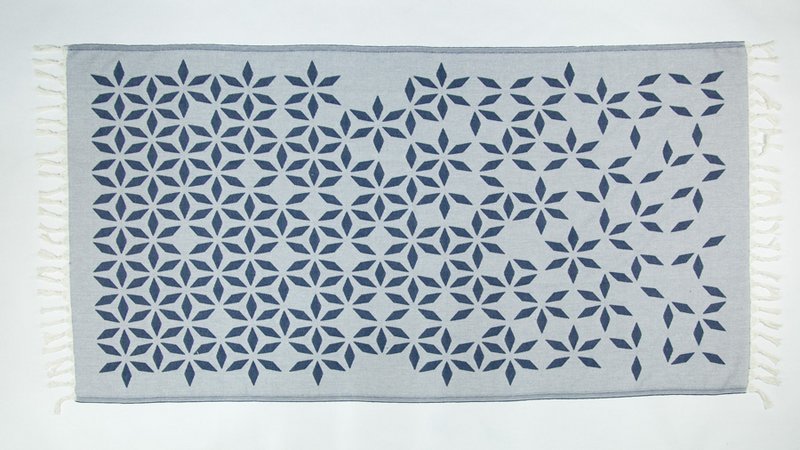 Hammam towel organic cotton Defne steel blue