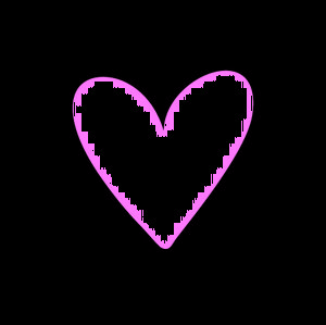 Wall circle heart White black