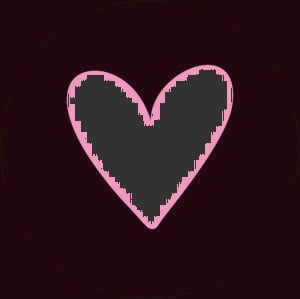 Wall circle heart White black