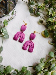 Boucles d'oreilles violettes avec effet ombré