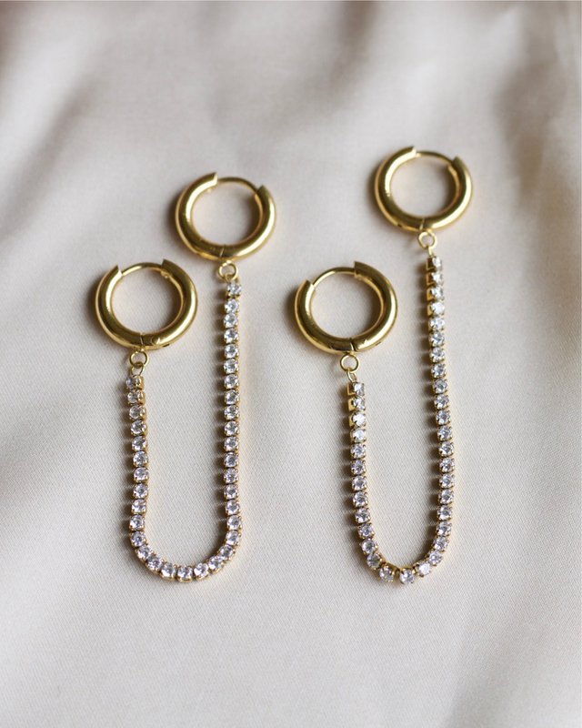 Chesil - Double Piercing Chain Earrings