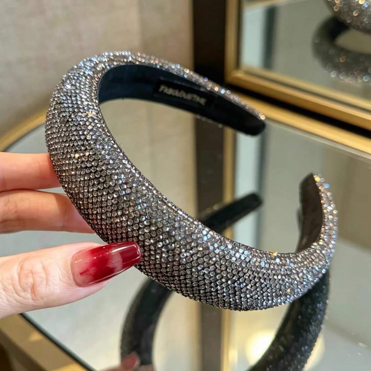 Midnight Pavé Crystal Padded Headband