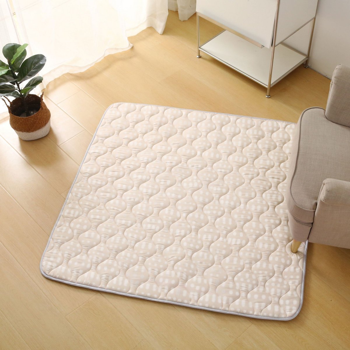 Hakuna Matte Quilted Play Mat – Hygge, Beige (1.27 x 1.27 m)