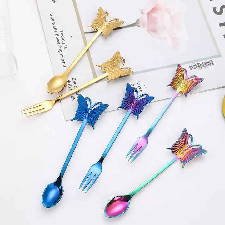 "Butterfly" spoon - For tea, coffee or desserts - 4 colors available