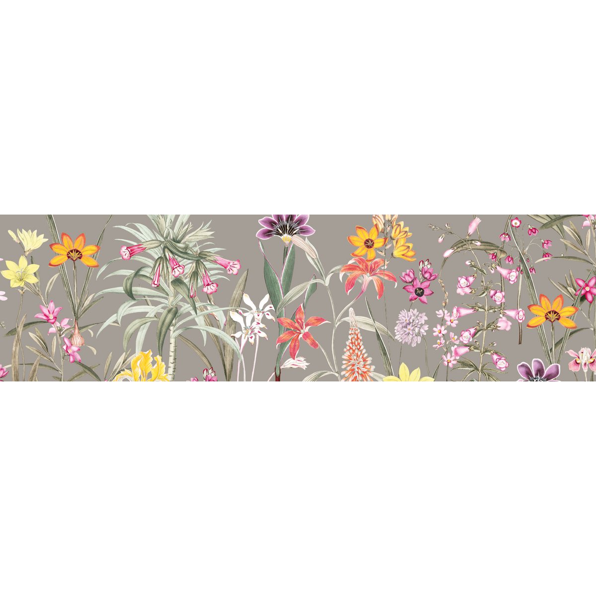 Cenefa autoadhesiva "Jardín Botánico" multicolor/taupe