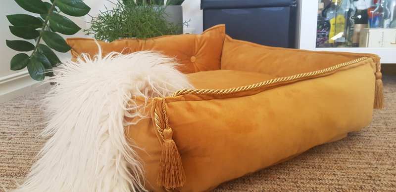 Luxuriöses handgefertigtes Haustierbett, Kinderbetten / Gemütliches Hundebett / Haustierbett klein, mittel, groß