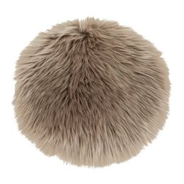 Lambskin Seat Artificial - Light Brown, Polyester, Ø35x6.5 cm
