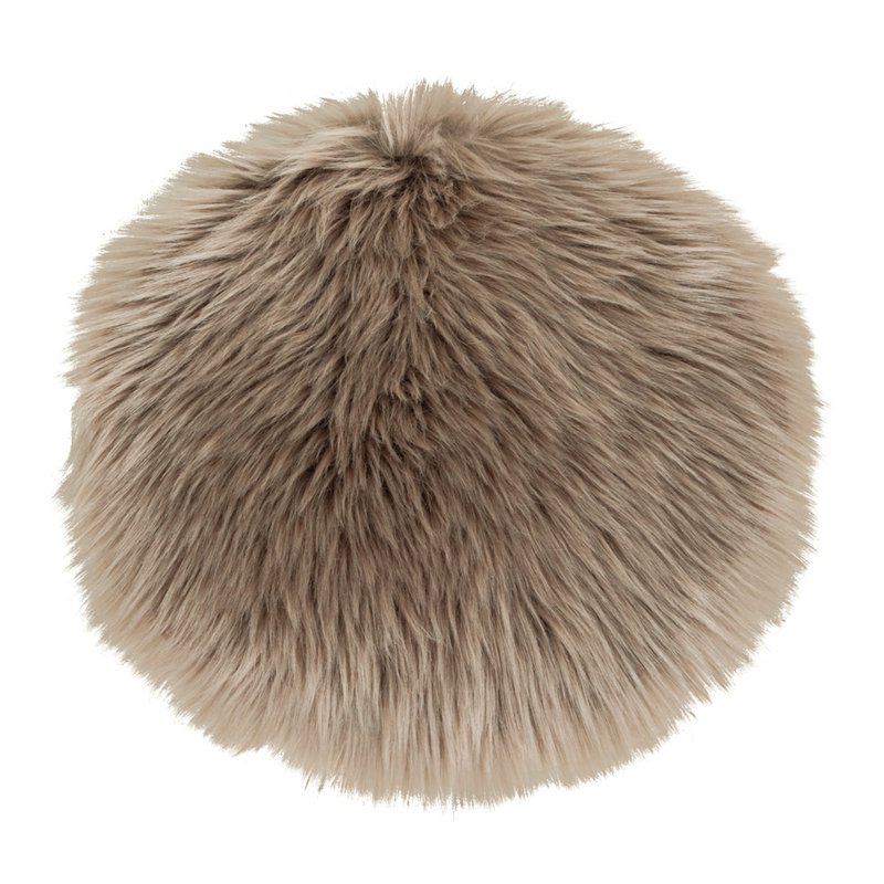 Lambskin Seat Artificial - Light Brown, Polyester, Ø35x6.5 cm