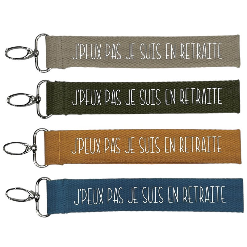 Strap key ring, "I can't, I'm retired"
