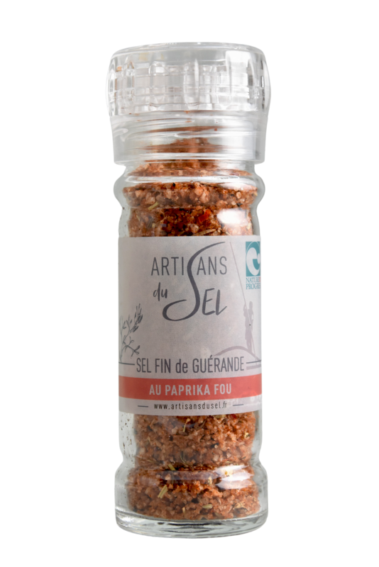 Sel fin de Guérande au Paprika Fou – Moulin Rechargeable 80g – Artisans du Sel