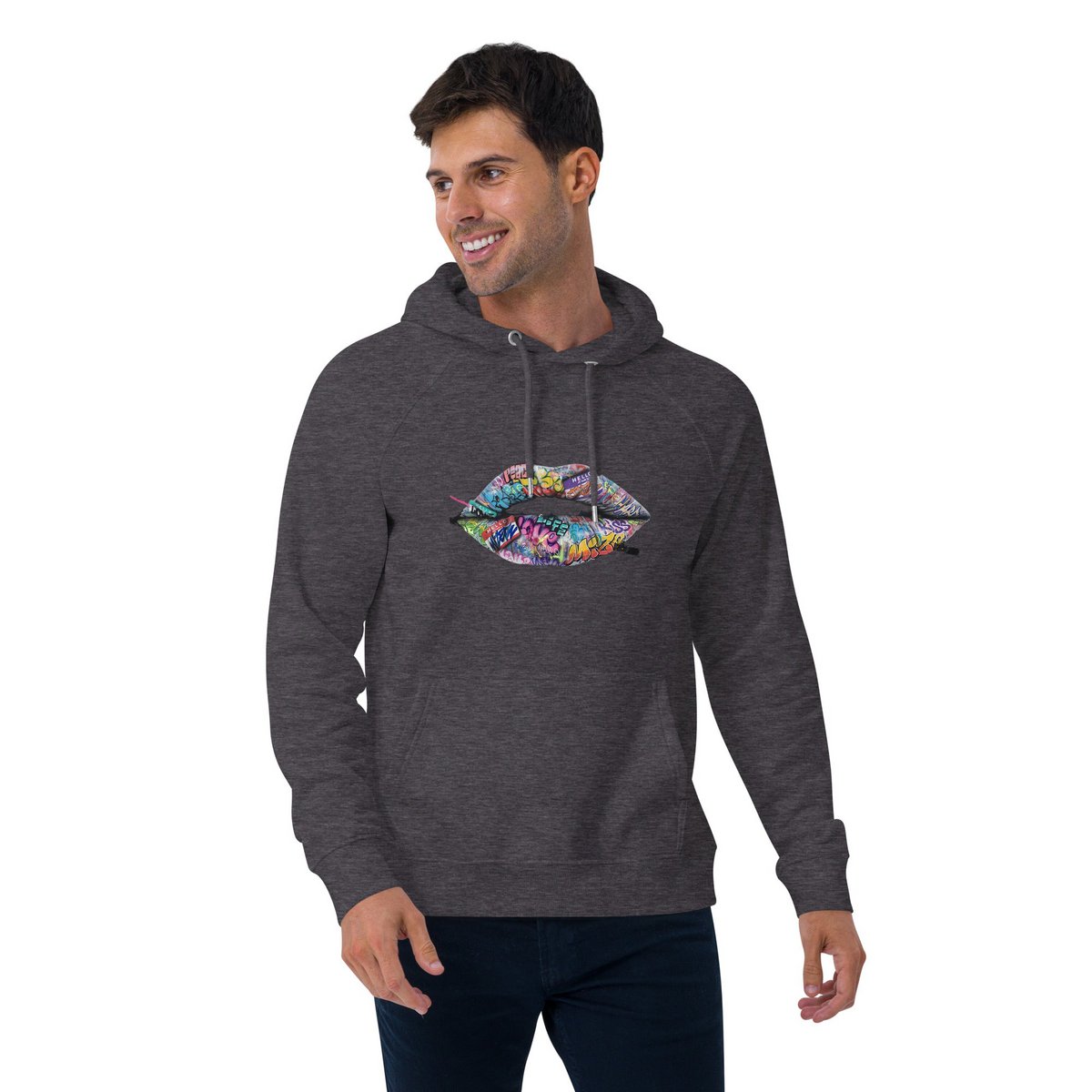 Lipstickjungle unisex økologisk raglan hættetrøje