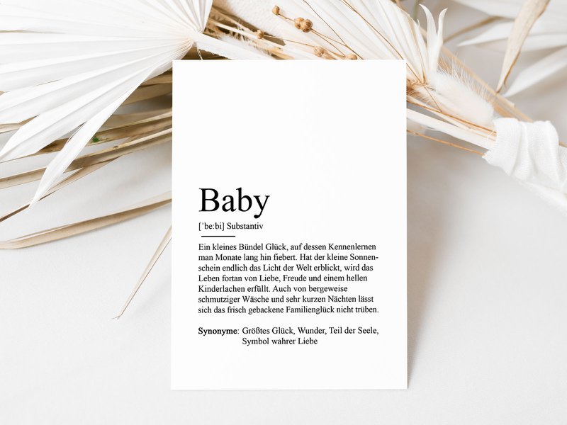 Definition "Baby" greeting card