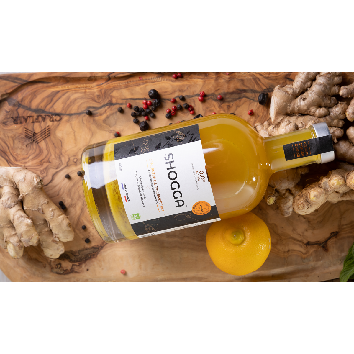 Boisson au gingembre premium bio et français (X36 bouteilles) - FULL KIT D'IMPLANTATION SHOGGA