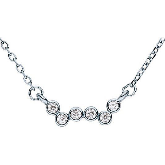 Chaîne avec pendentif 6 zircons ensemble en argent 925
