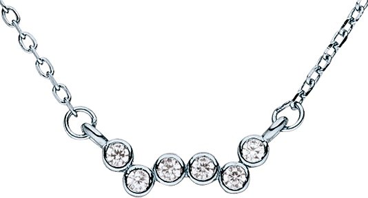 Chaîne avec pendentif 6 zircons ensemble en argent 925