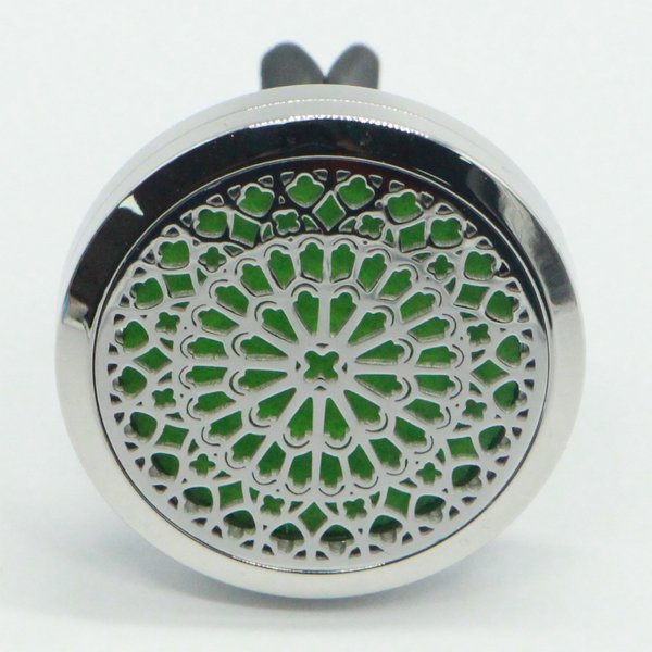 Diffusor für Auto Clip'Arôme - Rosette - aus Edelstahl mit Löscher - Dekoratives Zubehör für die Aromatherapie - Geschenkidee