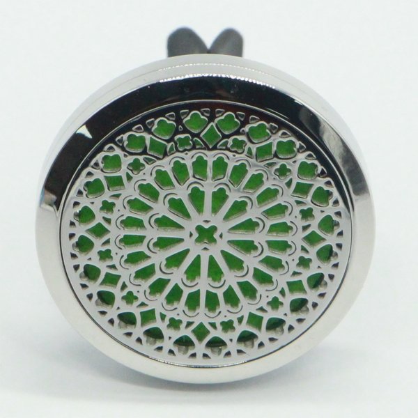 Diffusor für Auto Clip'Arôme - Rosette - aus Edelstahl mit Löscher - Dekoratives Zubehör für die Aromatherapie - Geschenkidee
