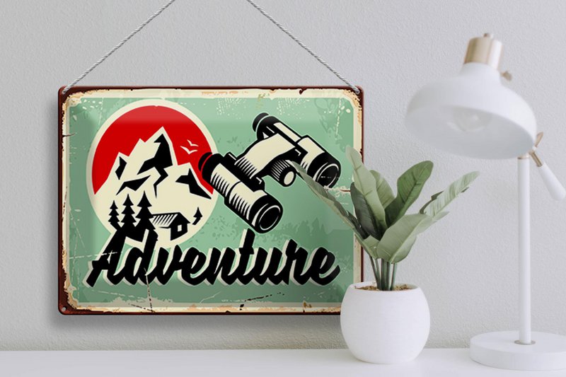 Tin Sign Retro 40x30cm Adventure Adventure Outdoor