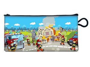 Push bags with fire brigade made of synthetic leather 21x10cm