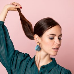 MANDALA petrol blue earrings
