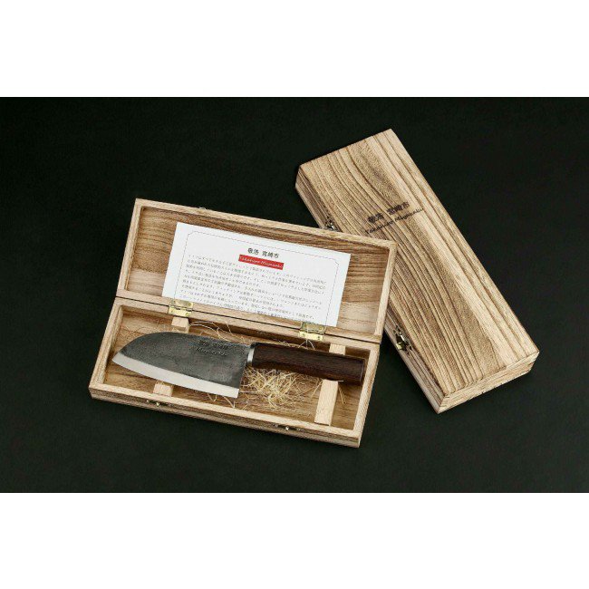 TAKAHIRO MIYAZAKI - Cuchilla Chiisai (cuchilla pequeña), acero forjado para herramientas con mango wengué