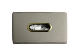 Tapping Box di stoffa in pelle sintetica grigio chiaro con apertura in ottone