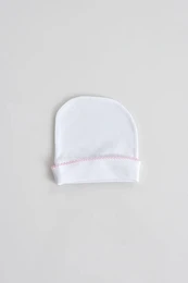 Baby bomuldshat, hvid base, One Size