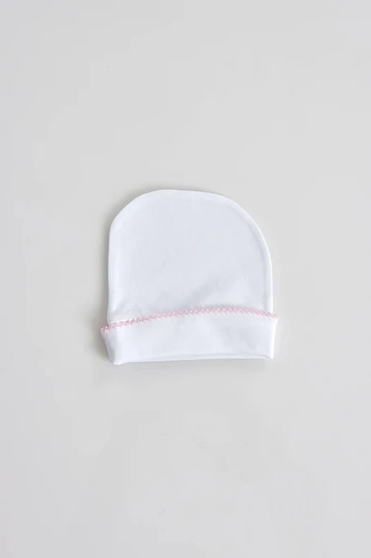 Baby bomuldshat, hvid base, One Size