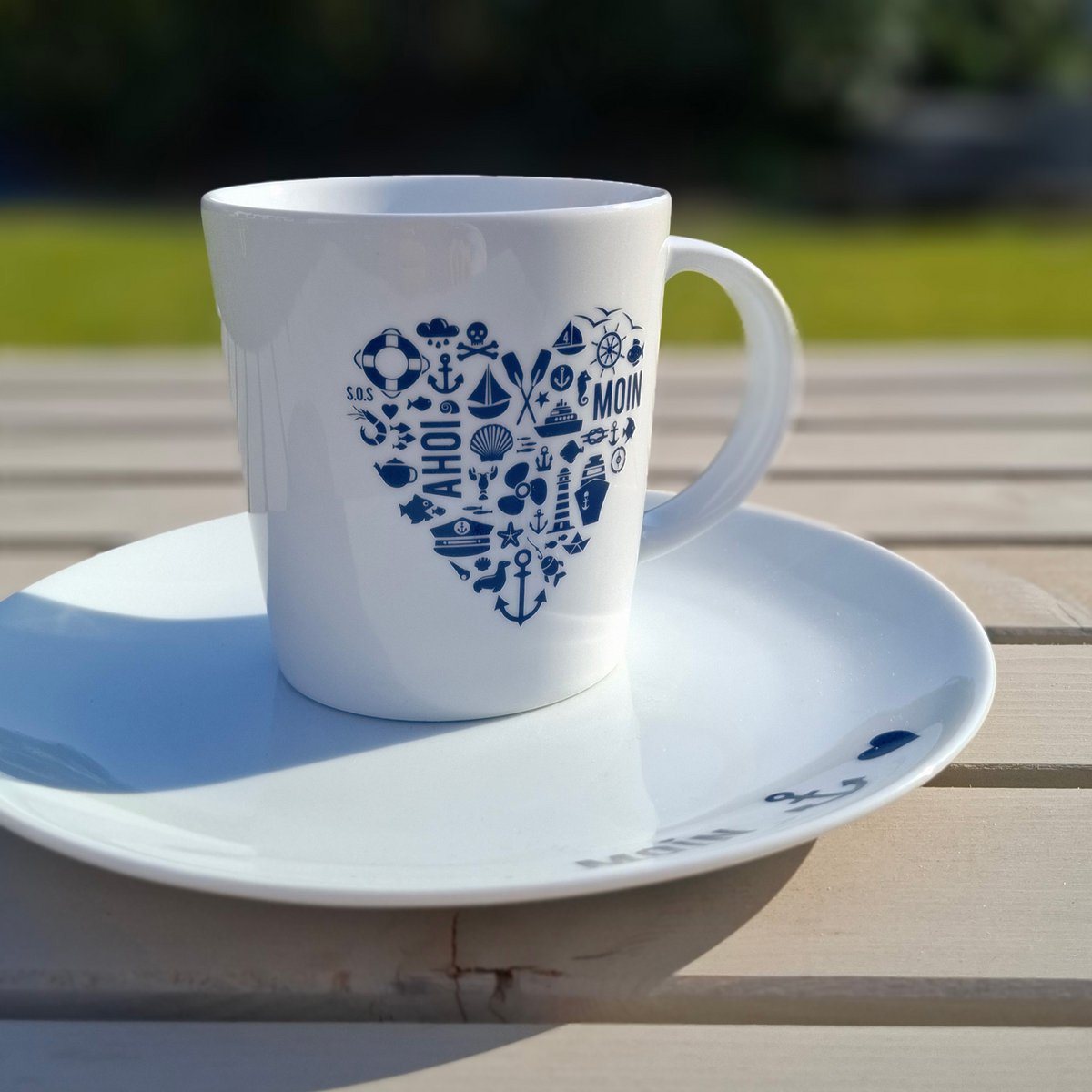 Grande tasse de porcelaine de nordique par cœur fabriqué en UE
