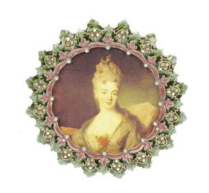 Fotolijstje rond emaille blaadjes