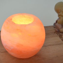 Himalayan Salt Crystal Candle Holder Sphere 900g